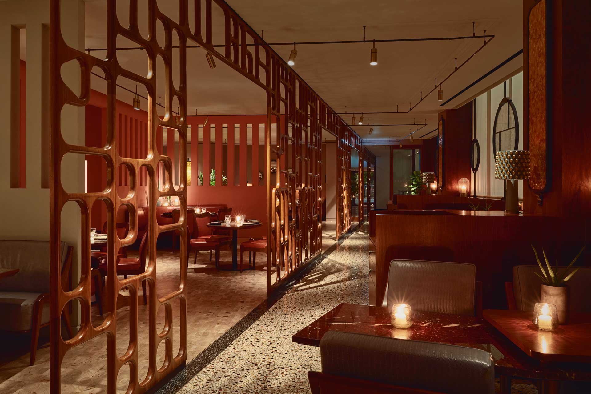 Interiors of Mexican fine-dining restaurant Ella Canta