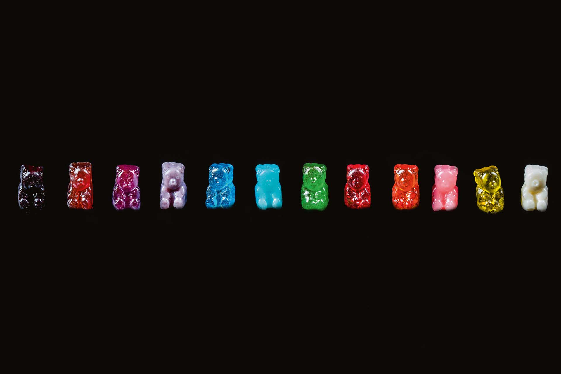 Gummy bears from bartender Joe Schofield's edible cocktail menu Dreams & Desires