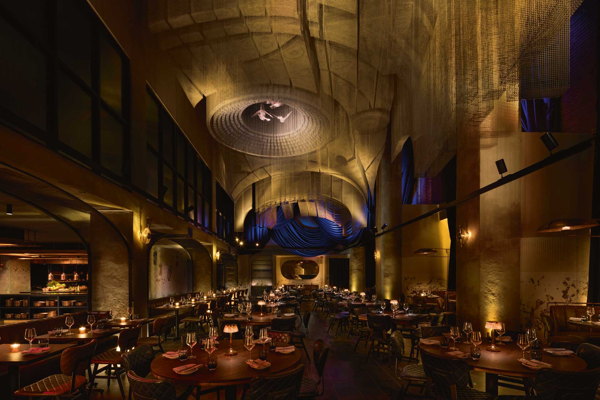 Interior of hotel F&B space Cathédrale in Moxy East Village