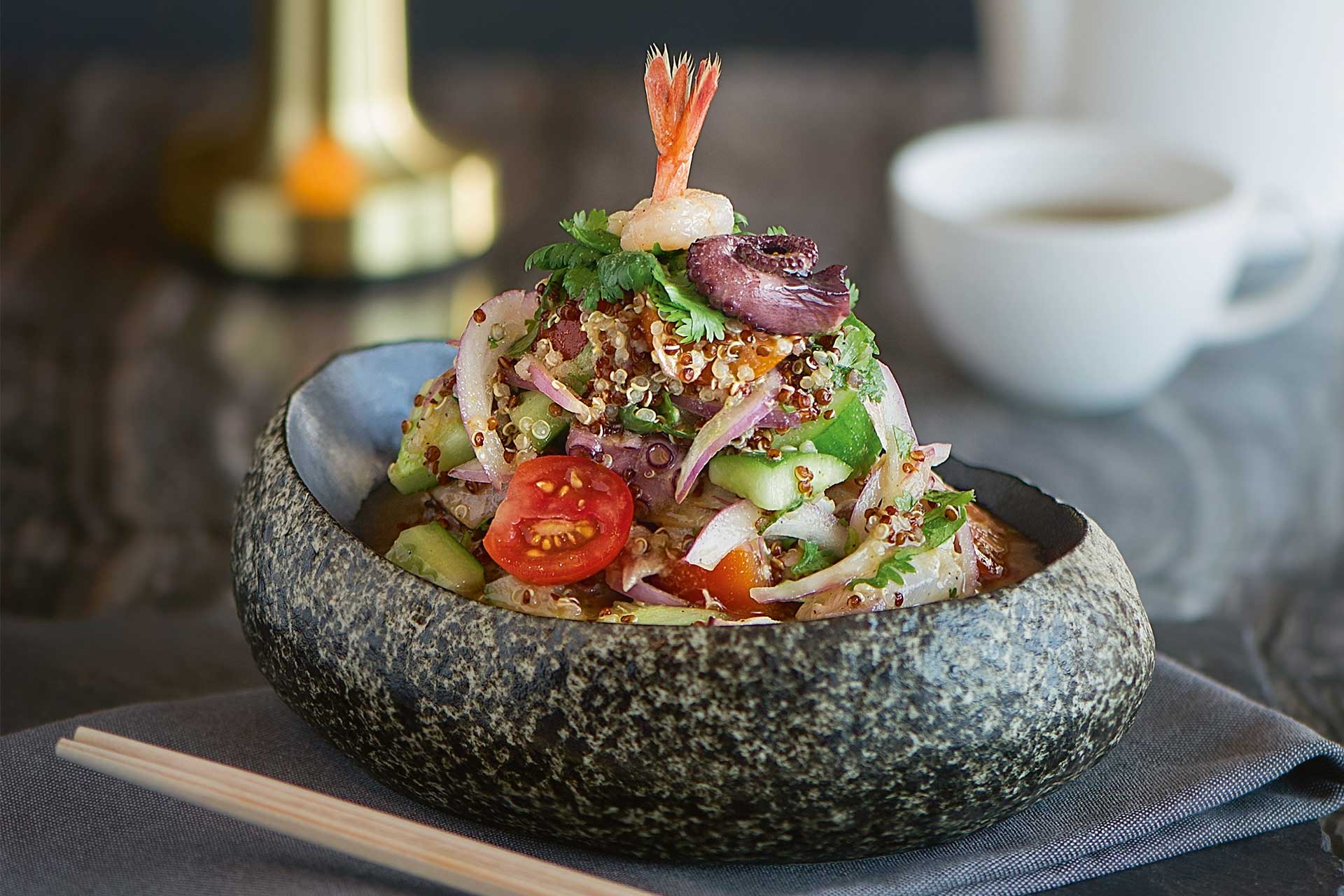 Seafood ceviche dish available at Matsuhisa Limassol in Cyprus