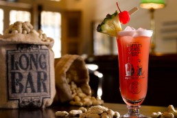 The iconic Singapore Sling cocktail at the Long Bar in Raffles Singapore