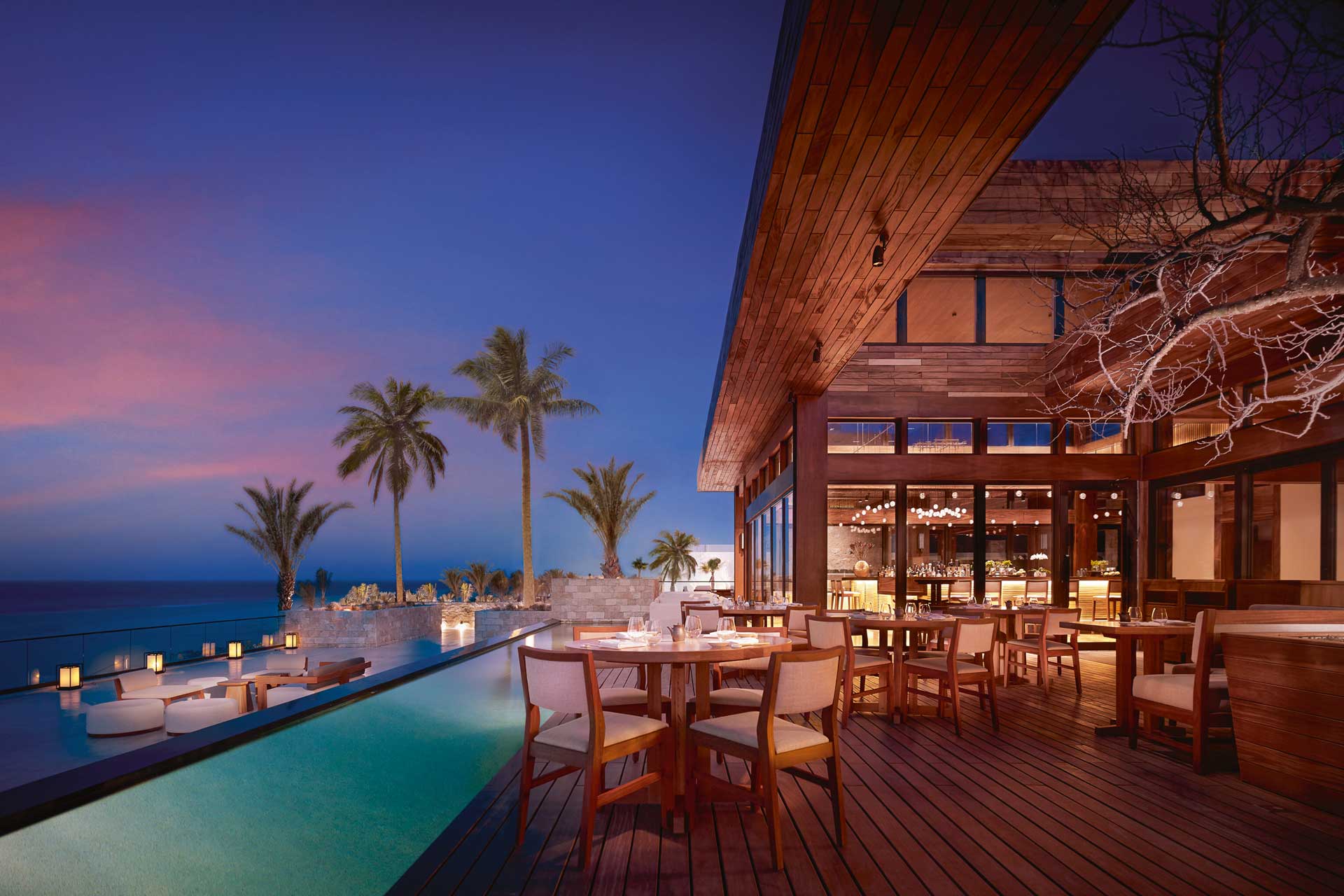 External terrace at Nobu Hotel Los Cabos