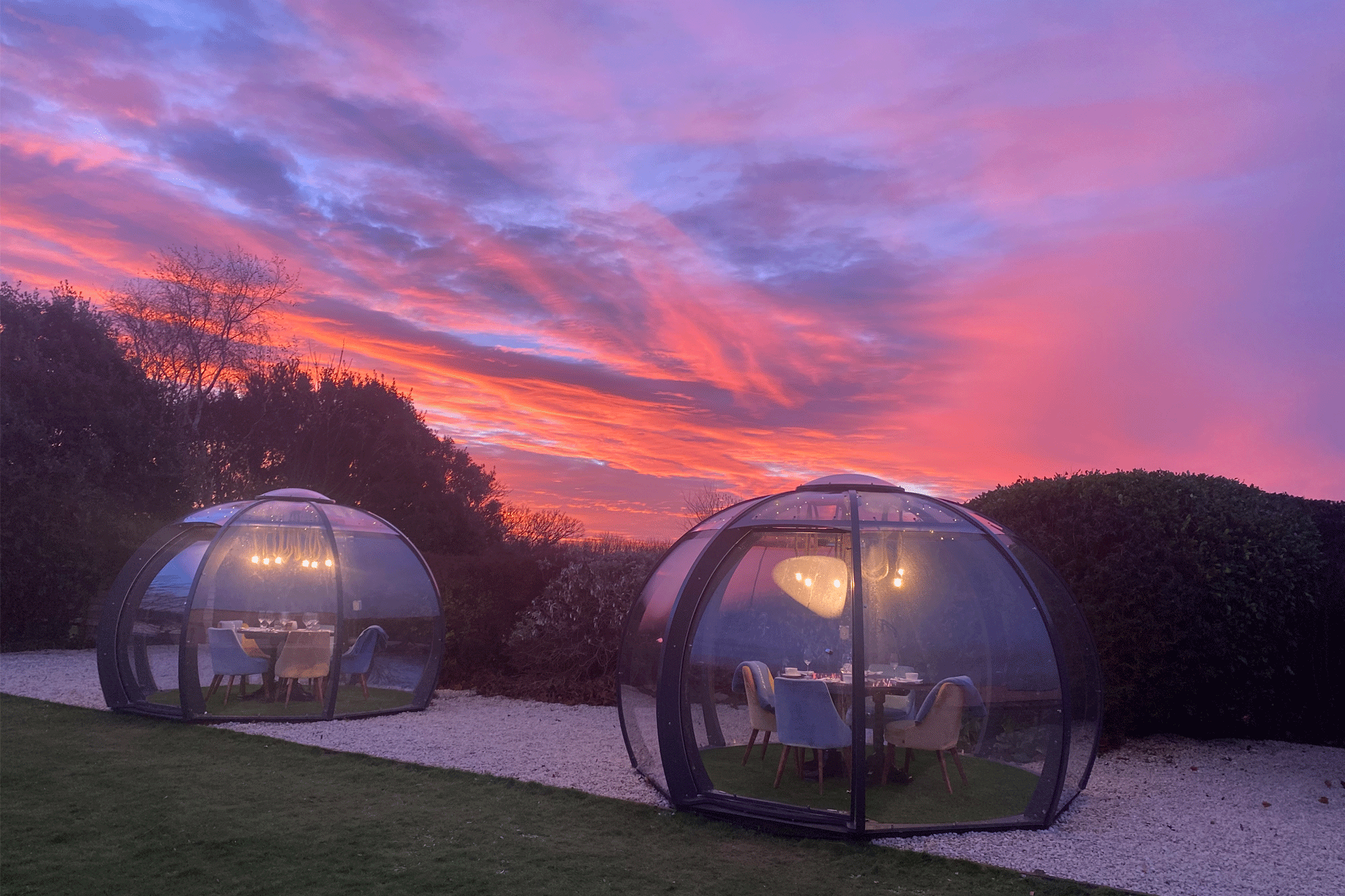 Seaham Hall dining pods