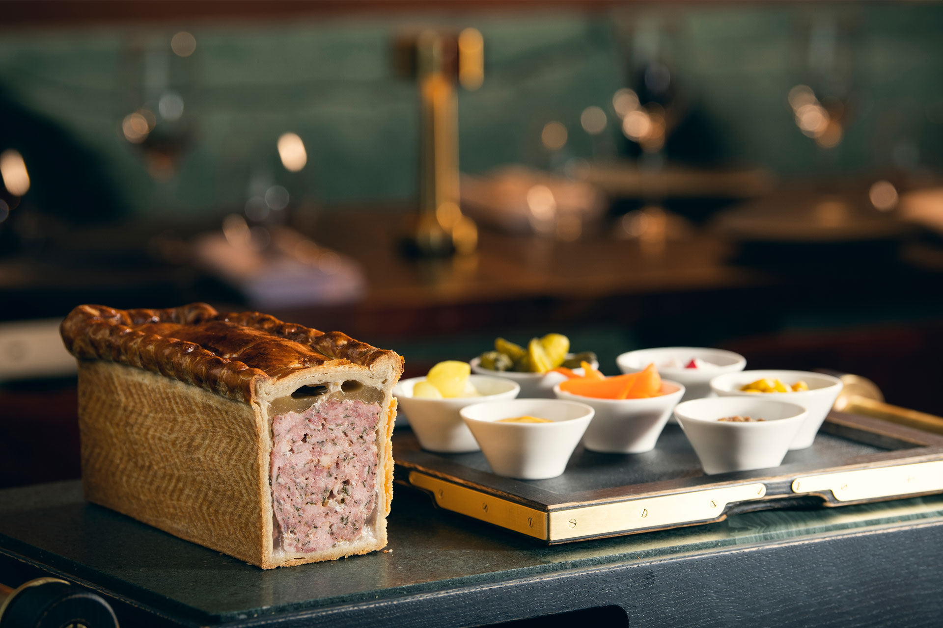 Traditional Pork Pie With English Piccalilli Pickled Vegetables