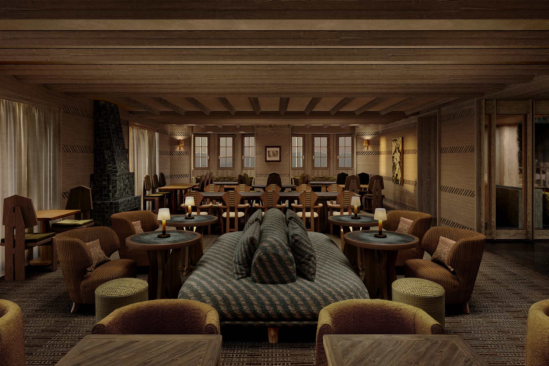AUBERGE QUARTIER LATIN フォレスティエール 44 Kelly Wearstler designs Beefbar at L'Apogée Courchevel - Supper